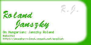 roland janszky business card
